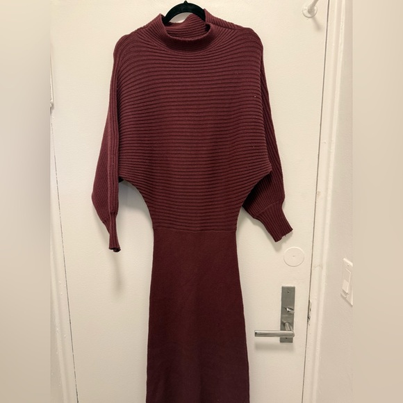 Anthropologie Long-Sleeve Slim Sweater Midi Dress - Picture 2 of 3
